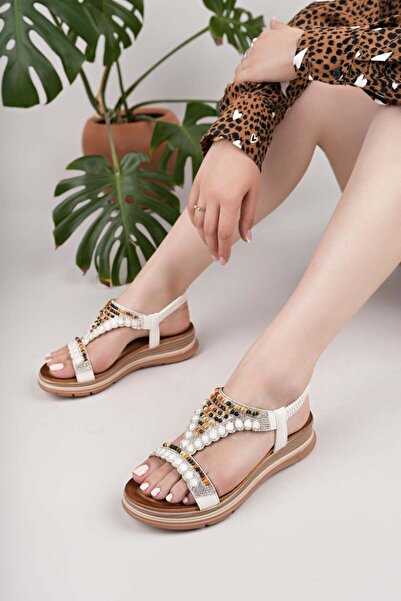 Nesil Shoes Desca 2063 Λευκά Ανατομικά Γυναικεία Σανδάλια