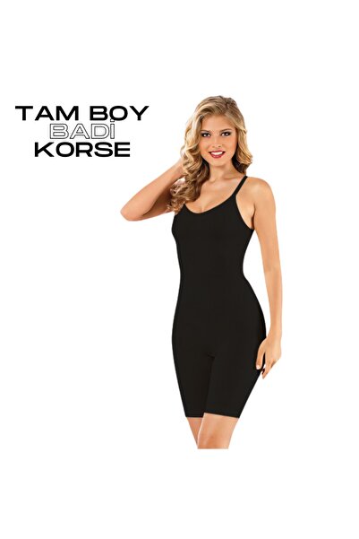 RAYSE DORS Ayar Askılı Siyah Toparlayıcı Sıkılaştırıcı Tam Boy Badi Korse