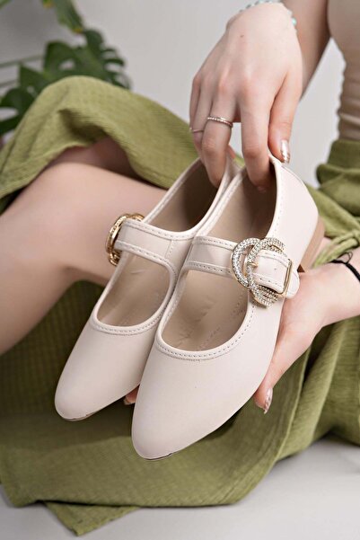 Nesil Shoes Swell 01453 Ten Buckle Stone Balerini pentru femei