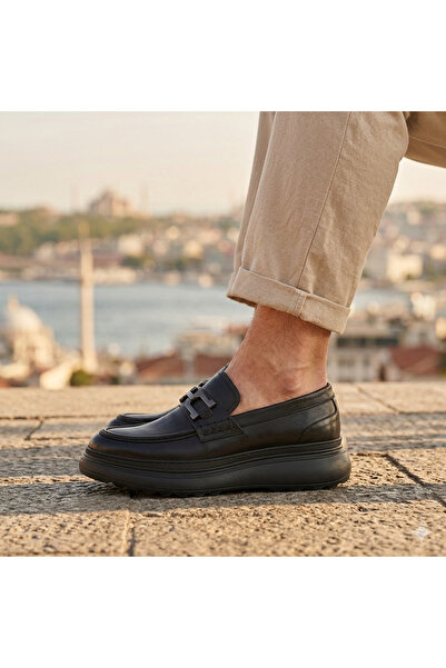 MİLONEK Erkek Günlük Loafer Tokalı Siyah 241001121308