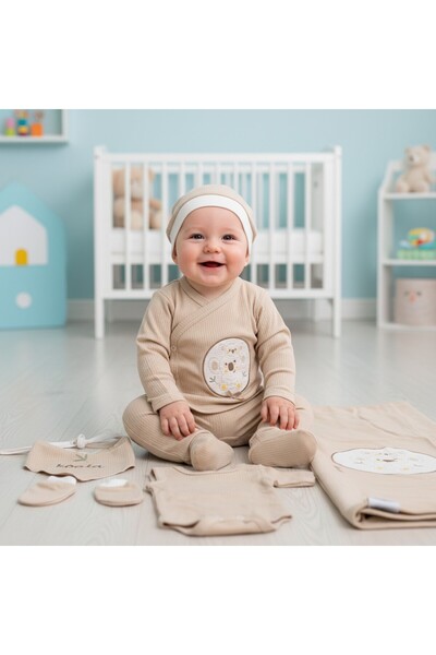 MİLAYS LİFE HOME COLLECTİON Baby Boy Organic 0-3 Months Koala Embroidered 10-...