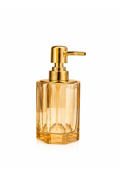 DMR HOME Crystal Glass Bathroom Set 4 Pieces |   Liquid Soap Dispenser, Solid Soap Dispenser, Toothbrush Holder and Tray |