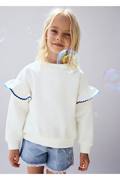 MANGO Baby Kontrast volanlı sweatshirt