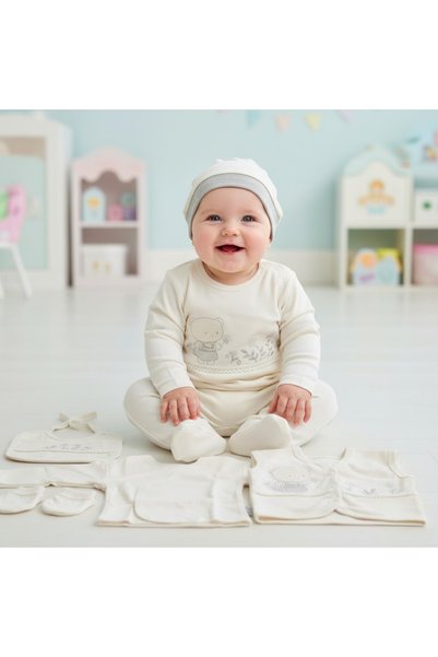 MİLAYS LİFE HOME COLLECTİON 0-3 AY KIZ BEBEK ÇİÇEKÇİ KIZ NAKIŞLI ORGANİK PAMUK 10 LU PREMİUM SET