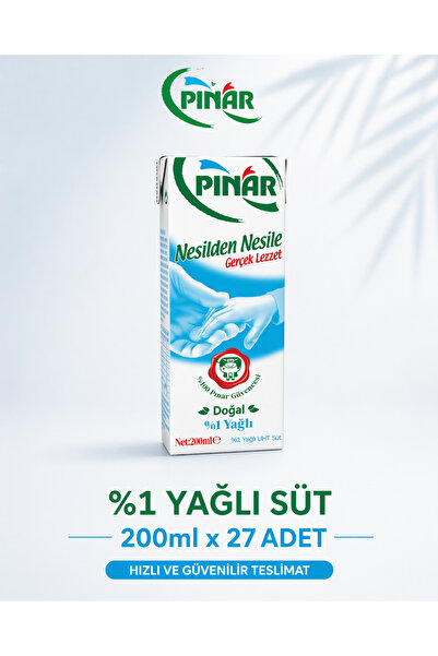 Pınar 200ml %1 Yağlı Süt 27adet