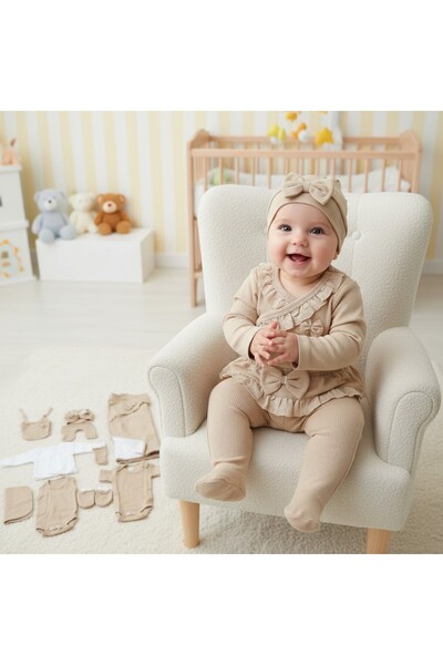 MİLAYS LİFE HOME COLLECTİON طقم زيبين للأطفال الإناث من 0-3 أشهر، 10 قطع، معت...