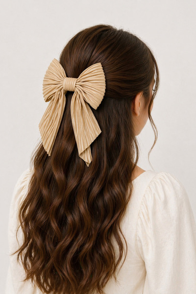 MakeWell Κλιπ μαλλιών με απλό ύφασμα ζωηρόχρωμο σχέδιο φιόγκου