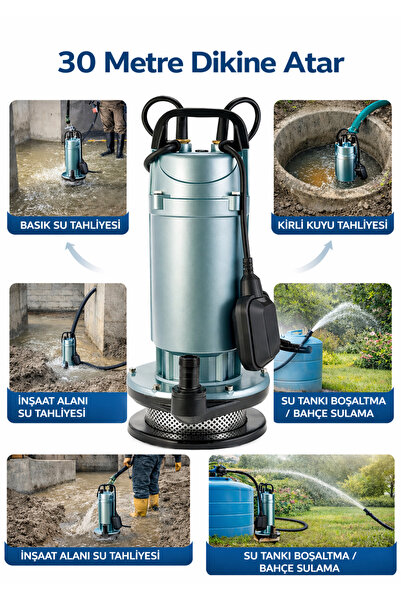 OPTIVEX Qdx1,5-32-0,75 Fa Su Pompası Dalgıç Pompa 1hp 30 Metre Yukarı Basma