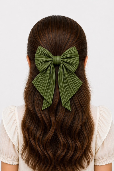 MakeWell Κλιπ μαλλιών με απλό ύφασμα ζωηρόχρωμο σχέδιο φιόγκου