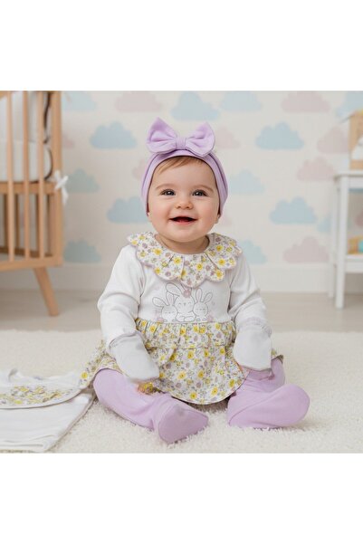 MİLAYS LİFE HOME COLLECTİON طقم زيبين للأطفال البنات من 0 إلى 3 أشهر، مصنوع م...