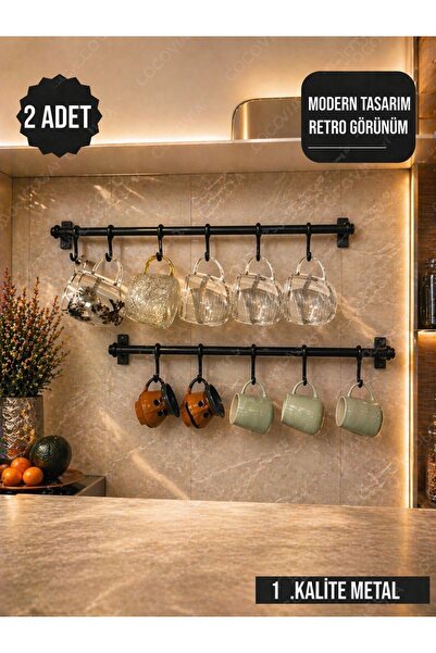 CocoVia ( 2 Adet) 6 Kancalı Dekoratif Fincan Askı-kahve Fincan Askısı - Kupa ...