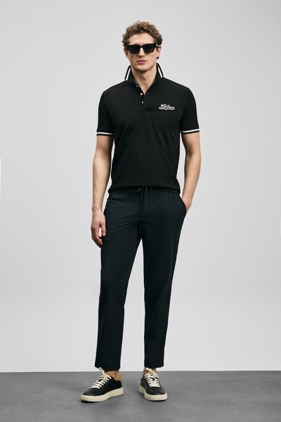Lufian 111190360 Eron Jogger Pantolon Slim Fit Ανδρικό Παντελόνι ΜΑΥΡΟ