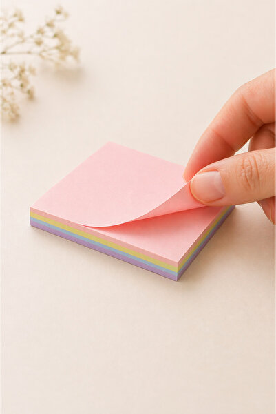 NaSaDAN Pastel Renkler Yapışkanlı Not Kağıdı Postit 1 Adet 80 Yaprak