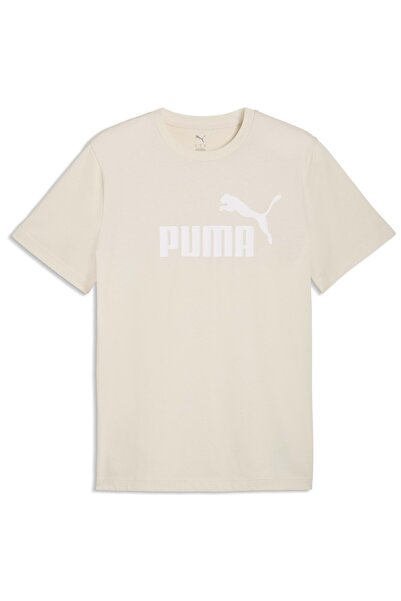 Puma Ανδρικό μπλουζάκι σε μπεζ χρώμα με τυπωμένο λογότυπο, βαμβακερό, με λαιμ...