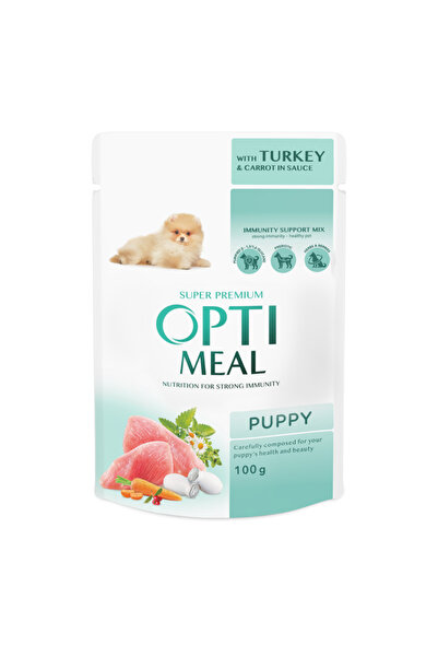 OptiMeal Hrană umedă pentru câini, curcan și morcov în sos, 12x0.1kg