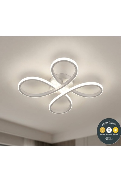 Lzy Avize Store Daisy Pearl 4’lü Beyaz Plafonyer LED Avize 3 Renk | Salon, Ço...