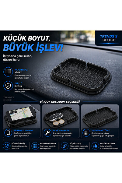 trends's choice Araba Oto Araç Telefon Tutucu Kaydırmaz Havuzlu Ped