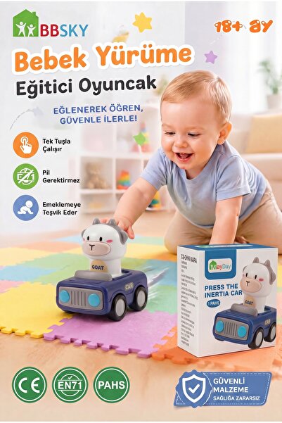 BBSKY Bas Git Hayvan Araba-18M+ Bebek Oyuncağı Pilsiz-CE EN71 Belgeli ABS Eği...