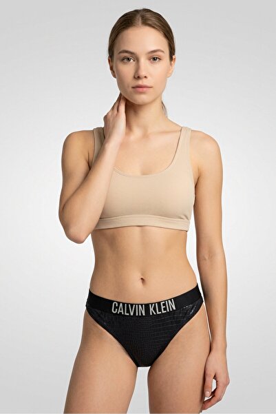 Calvin Klein ملابس سباحة نسائية بطبعة ثعبان، باللون الأسود