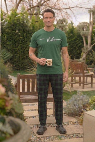 nisaNCa Summer Short Sleeve 100% Cotton Men's Pajama Set - Father's Day Special Series