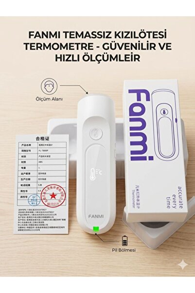 Lunimed Fanmi Dijital Temassız Ateş Ölçer Alından Vücut ve Nesne Termometre