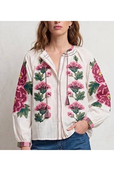 Lavanta Tekstil Λευκό πουκάμισο Sare