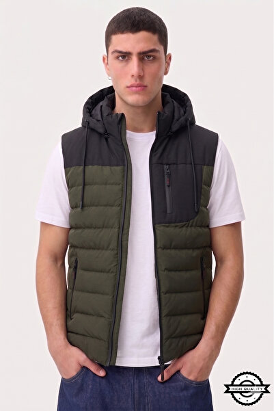 KOCCİ BUTİK New season comfortable fit detachable hooded stand collar water a...