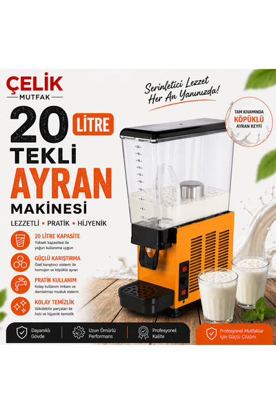 şerbetmatik 20 Litre Ayran Limonata Şerbet Makinesi Karıştırıcılı 220V Sessiz...