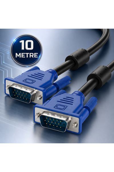 Gold Step 10 Metre 15 Pin VGA Kablosu / Erkek - Erkek