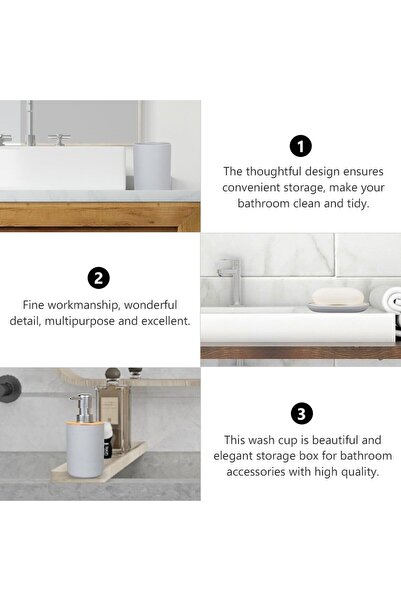 Arabest Bamboo Bathroom Accessory Set,Wall Mounted Toothbrush Holder,Soap Dis...