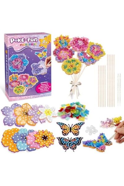 Arabest Kids Arts & Crafts Kit,Poke Art Flower Bouquet,Fabric DIY,for Girls A...