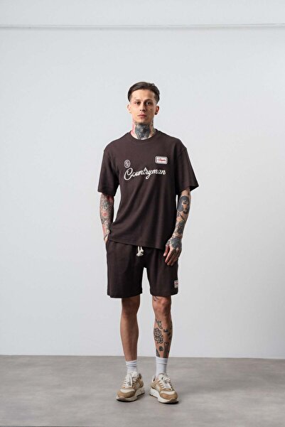 Respire Ανδρικό σετ με κεντημένο μπλουζάκι και σορτς Countryman σε κανονική ε...