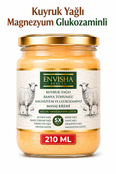Envisha Beauty Kuyruk Yağı Kremi Bamya Tohumlu Masaj Kremi 210 GR