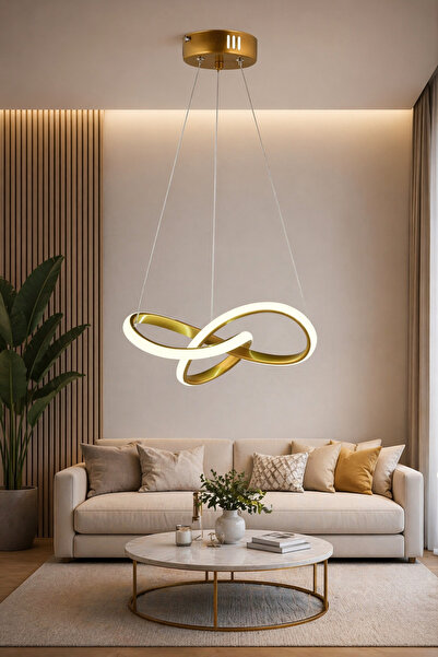 ANGDESİGN Serel Ledli Avize -Antik •• Led Avize Salon Avize Tavan Avizesi Mod...