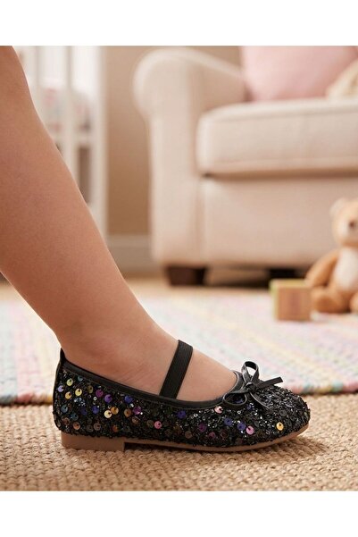 KANTEX Balerini pentru fete, elastic, cu detaliu fluture, anti-alunecare, tal...