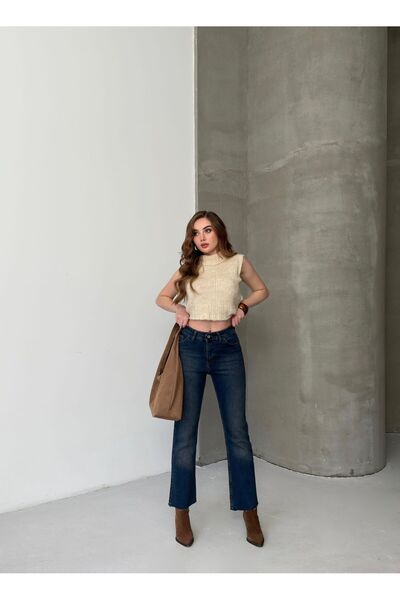Butik PAÇA KESİK LİKRALI JEAN PANTOLON