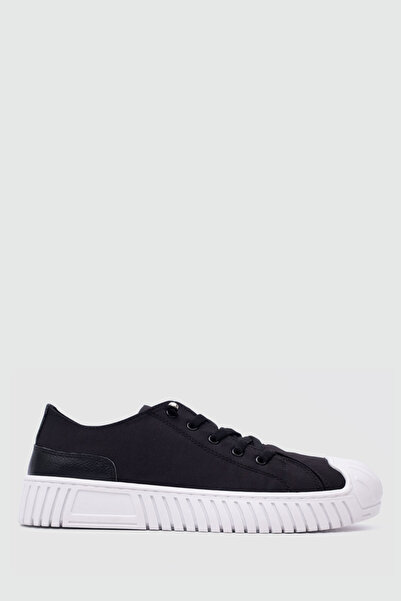 Beta Siyah Paraşüt Kumaş Kadın Sneaker Ayakkabı [B70006]