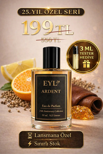 EYL COSMETIC ARDENT %25 Esans EDP 50 ml Erkek Parfüm Kalıcı Narenciye Baharat...