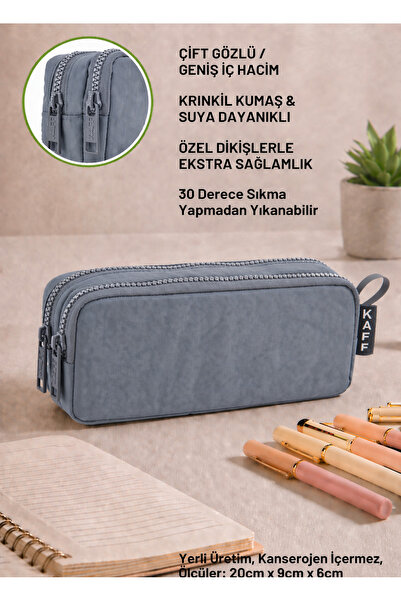 DİNGABAGS Kaff 01105 Νέα σεζόν Γκρι ύφασμα με ζαρωμένο εφαρμογή θήκης για στυ...