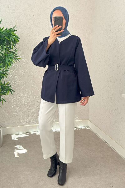 Salih Çelebi Premium Παλτό Κασετίνα 0019 - ΣΚΟΥΡΟ ΜΠΛΕ