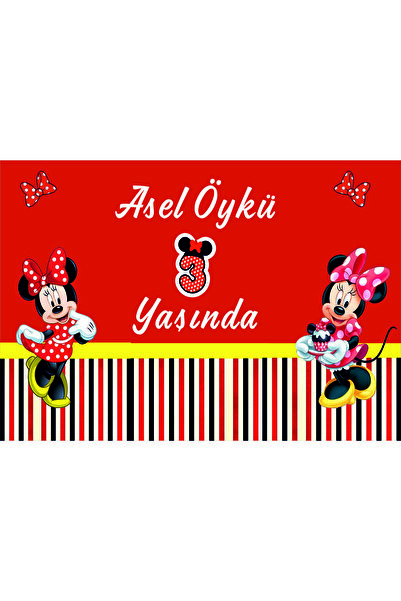 57ŞİMAL Miki Mouse Temalı Doğum Günü Afişi 100x70 cm