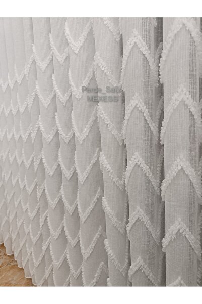 Mexess Κουρτίνα από τούλι υψηλής ποιότητας από λινό και βαμβάκι με λεπτομέρει...