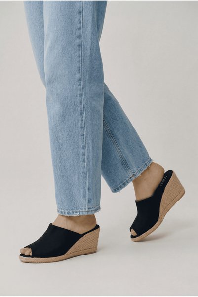 Y&D Shoes Women's Espadrille Slippers – Linen Fabric, Wedge Heel, Summer