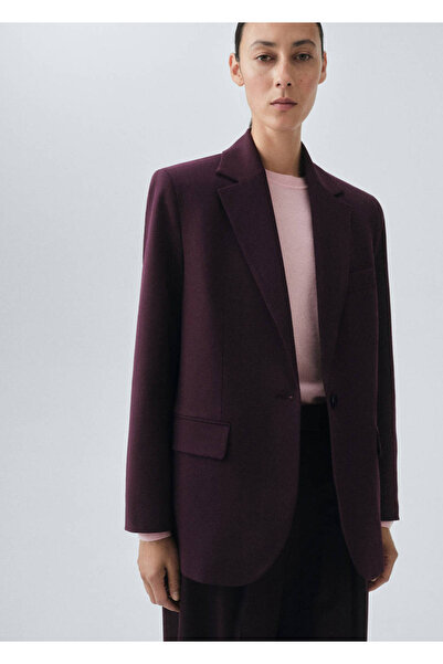 MANGO Woman Yün karışımlı kumaş blazer ceket