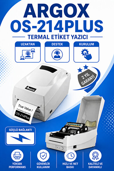 Küresel Etiket Barkod Argox OS 214 Plus | Hızlı & Ergonomik Barkod Yazıcı | U...