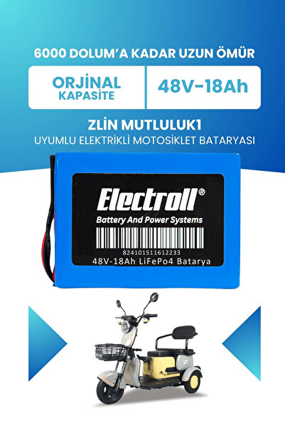 ELECTROLL Zlin Mutluluk1 Batarya (Standart Kapasite) LiFePO4 48V 18Ah Elektri...