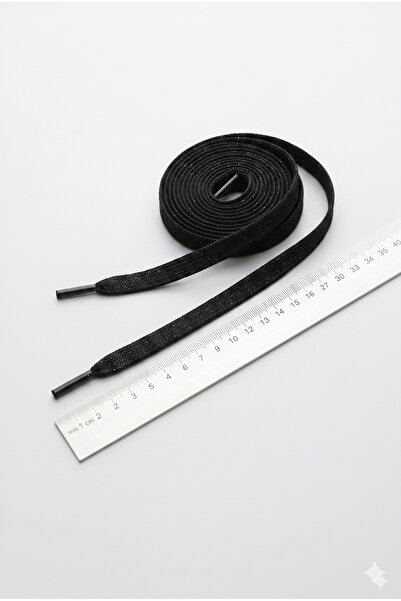 MECE SPOR Siyah Yassı Simli Ayakkabı Bağcığı 80 cm Spor Ayakkabı ve Sneaker U...