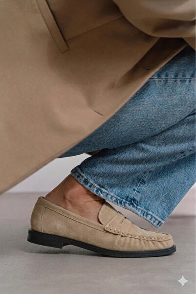 Cochines Naty Rome Beige Σουέτ Γνήσιο Δέρμα Γυναικεία παπούτσια μοκασίνια