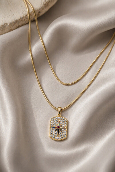 XUPING JEWELRY Xuping Kuzey Yıldızı Kolye – 14K Altın Kaplama Taşlı North Sta...