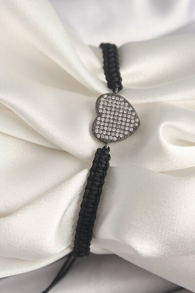 Skygo Brass Smoked Color Zircon Stone Heart Figure Elevator Macrame Model Wom...